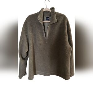 GAP Men's Half Zip-Up Fleece Sweater - Olive